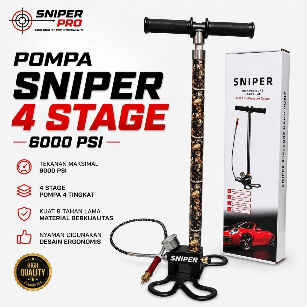 POMPA PCP 4 STAGE SNIPER 6000 PSI, POMPA PCP SNIPER, POMPA  PCP 6000 PSI