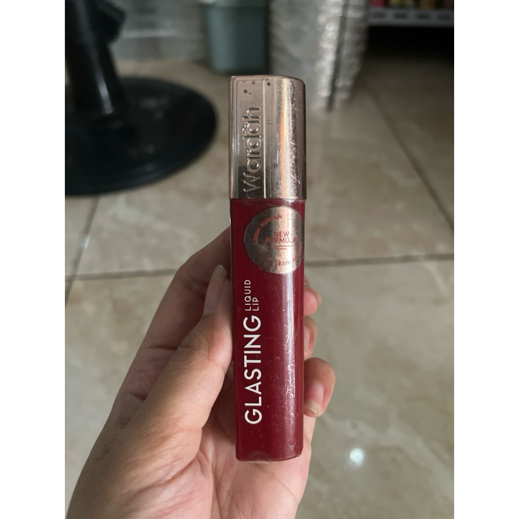 Wardah Glasting Liquid Lip Ori 100% Shade 08 Plush Pome