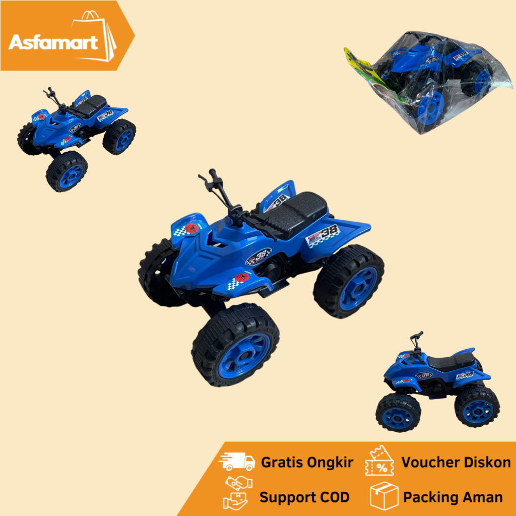 Motor ATV Mainan Anak Manual Tanpa Baterai Dorong Maju Mundur Plastik Kokoh Panjang 19 CM MT4R1
