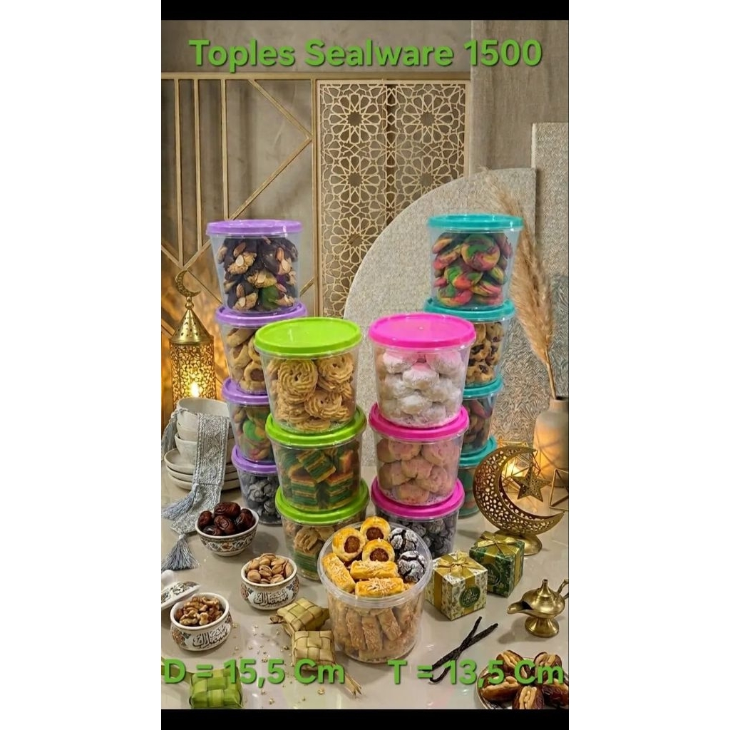 Mitra Loka (12Pcs) Toples Plastik 1500mL Sealware Bulat Lusinan  TTM