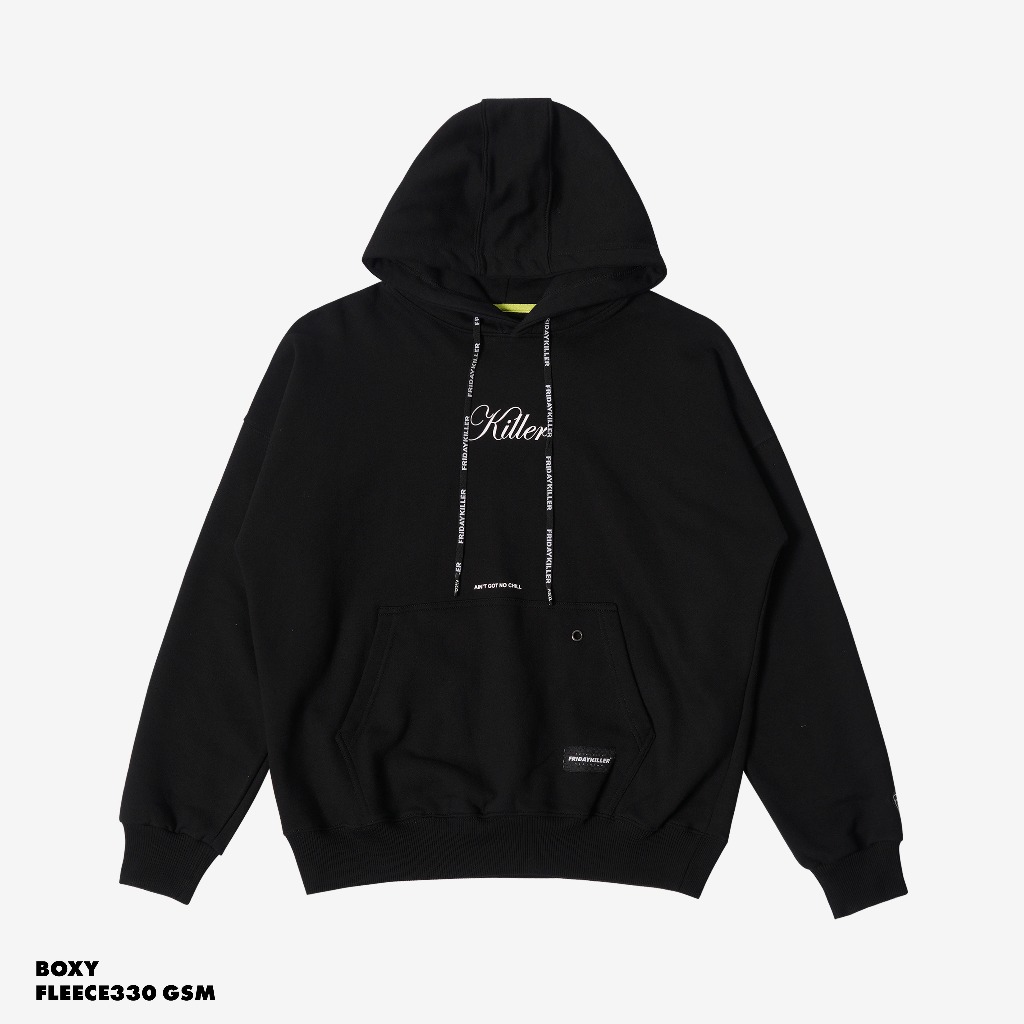 JAKET HOODIE BOXY PRIA HITAM FRIDAY KILLER | AGNC #3 BOXY HD