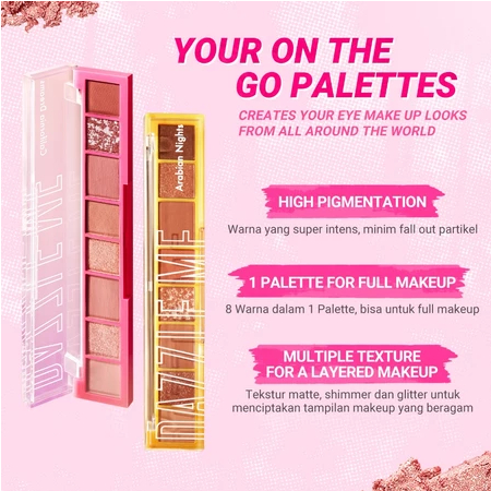 DAZZLE ME AROUND The World  WITH ONE Eyeshadow Palette BPOM 8 warna Eye Makeup