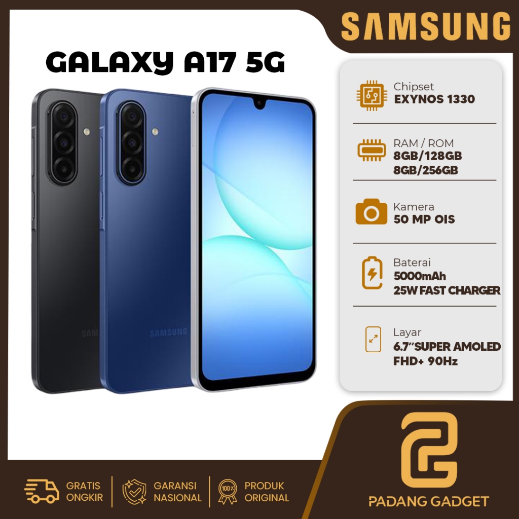 Samsung Galaxy A17 5G 8/256GB HP Android Smartphone Baru Original Garansi Resmi