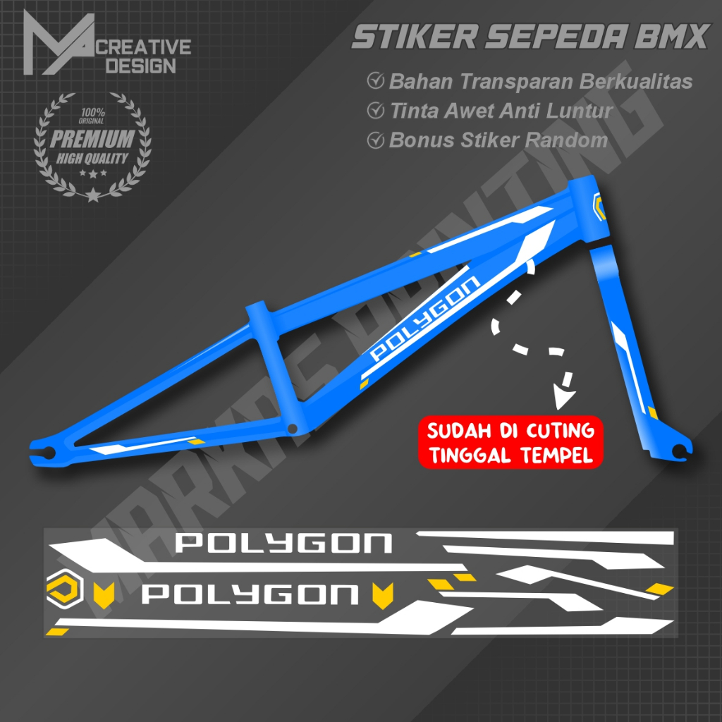 Stiker Striping Sepeda Universal ALL Polygon BMX Pacific Sudah Cutting 03
