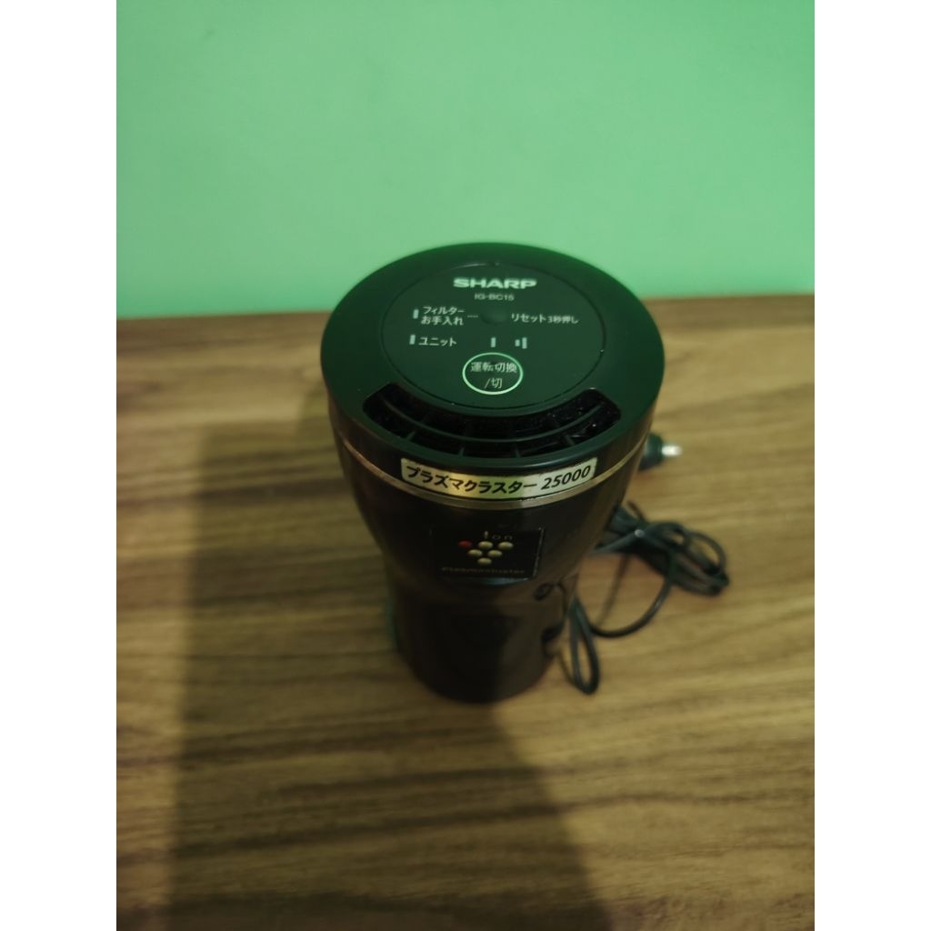 sharp IGBC15 Air Purifer Mobil Plasmacluster Ion Generator