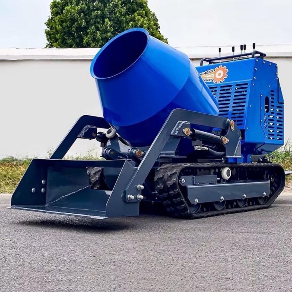 Mini Dumper Crawler Concrete Mixer MK750 Mesin Molen Beton Self Loading Track Diesel