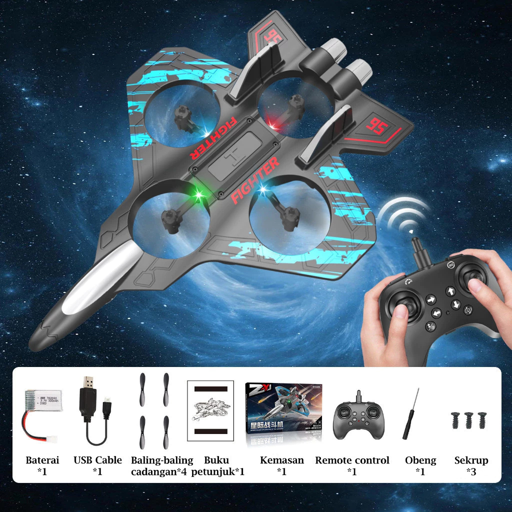 Mainan Anak Pesawat Remote Control Hadiah Anak Laki-laki Busa Glider Pesawat Tempur Remote Control