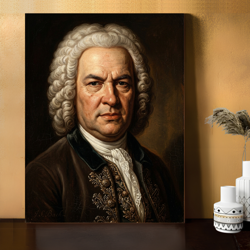Hiasan Dinding Johannes Sebastian Bach Komposer Musik Klasik Dunia - Dekorasi Papan MDF 6mm Cetak Pr