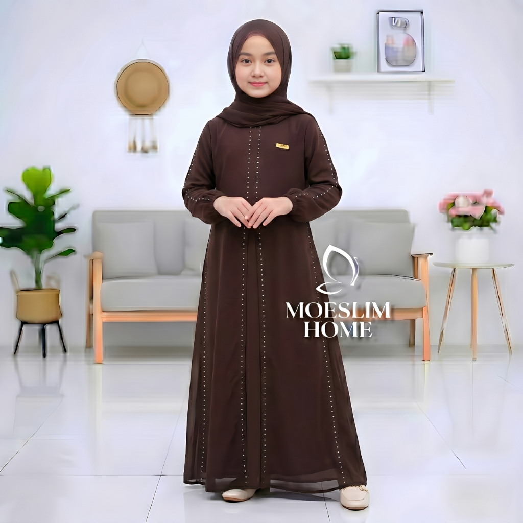 New Nazwa Kids Gamis Abaya Anak Perempuan Tanggung Terbaru 2026 Usia 6-16 Tahun Bahan Ceruty