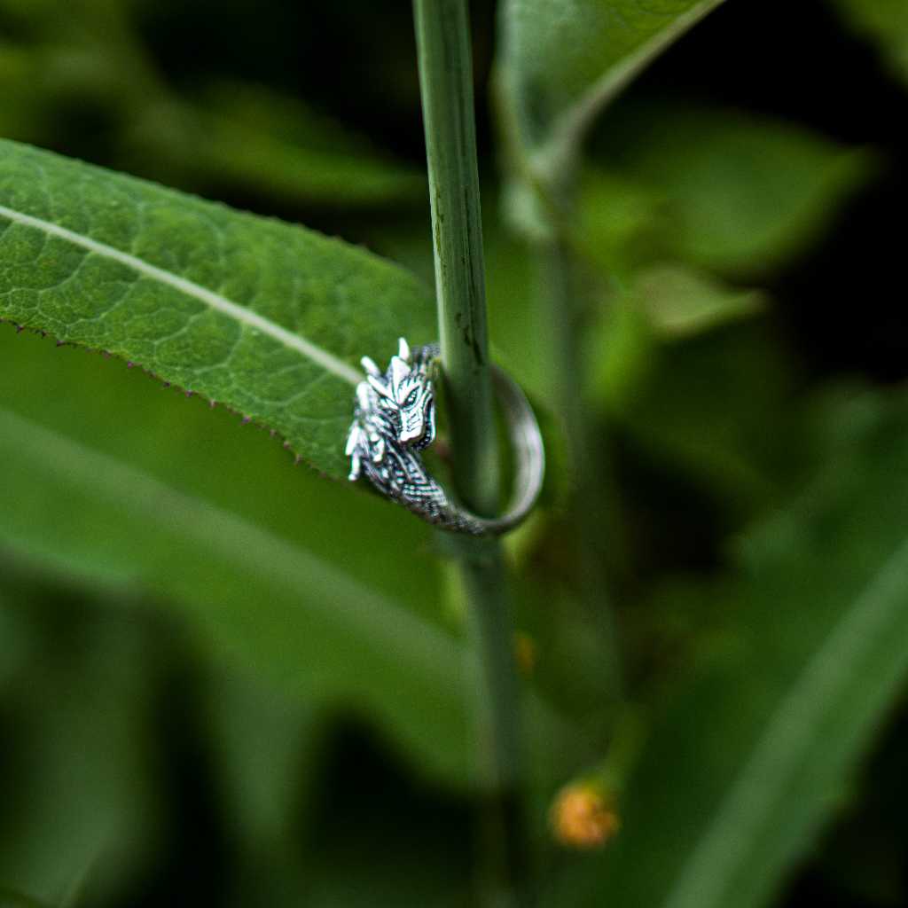 cincin naga perak asli pria/wanita - cincin perak unik desain naga elegan