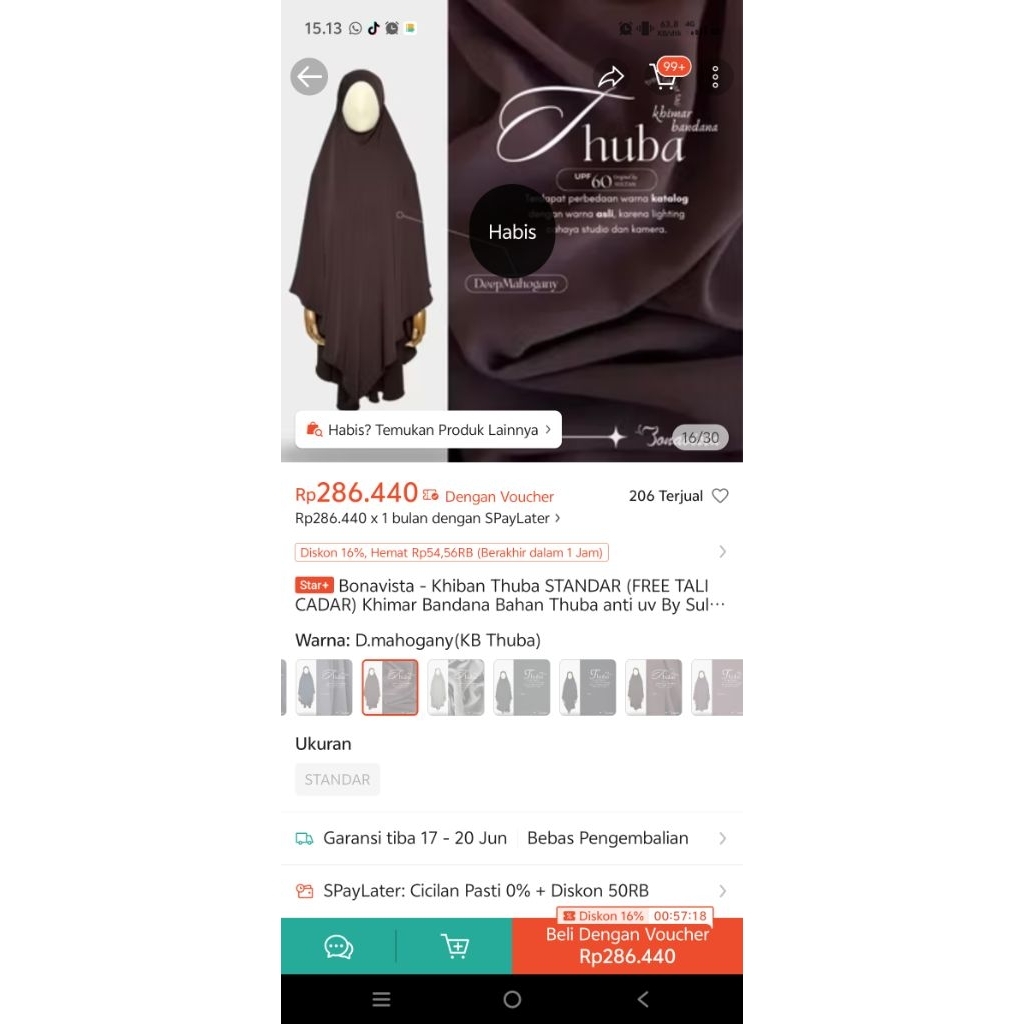 PL Khiban Bonavista bahan Thuba warna mahogany