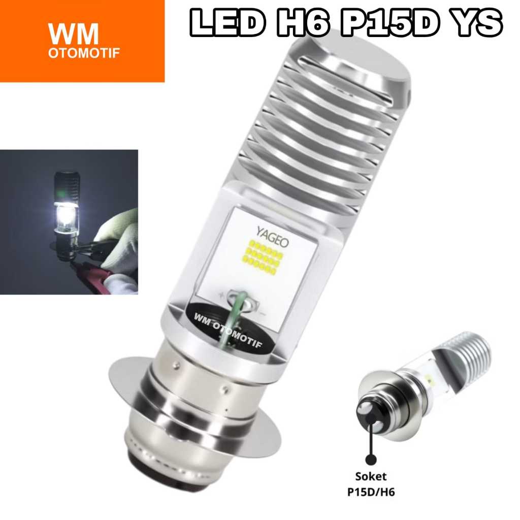Lampu LED Projektor H6 P15D YS PRO Depan Utama Lasergun D2 Motor AC DC PNP Hi Lo High Low CSP Beat F