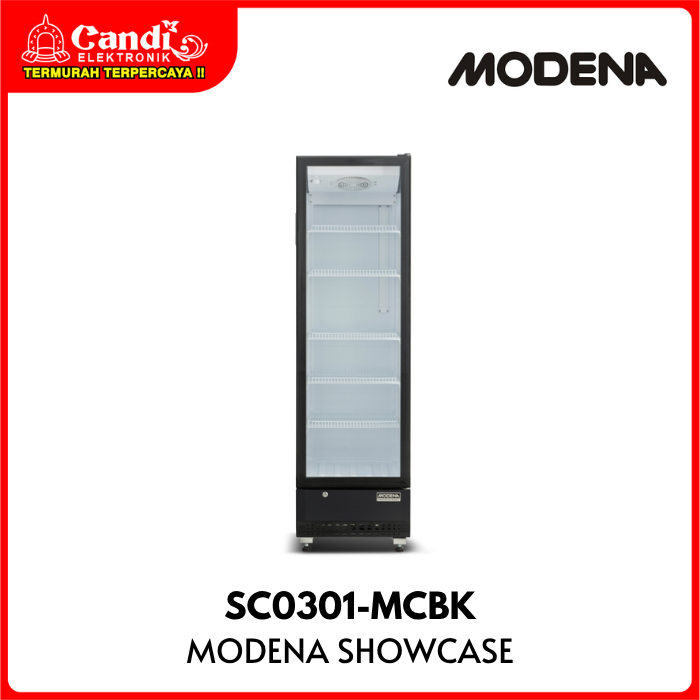 MODENA Showcase 300 Liter No Frost Air Cooling 5 Rak SC0301-MCBK