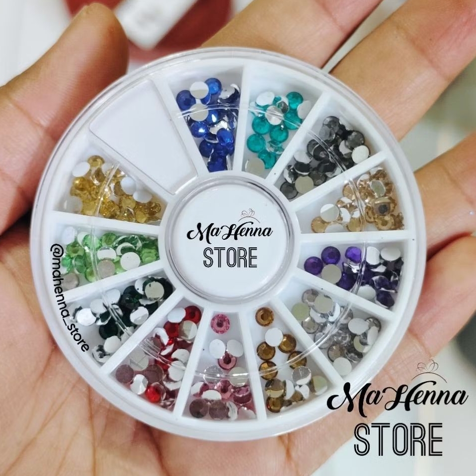 Gems henna rhinestone nail art 3 mm manik 3mm