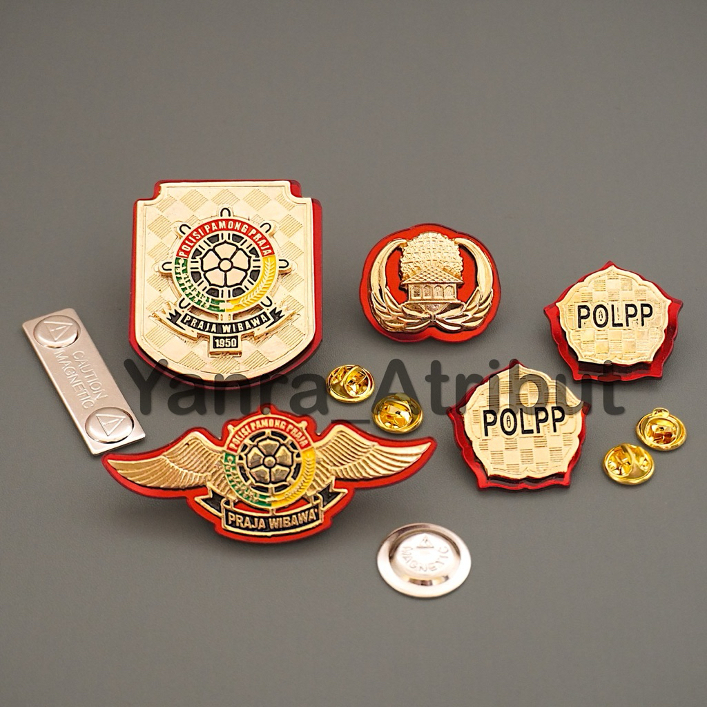 Atribut Pol Pp Pin Korpri Kewenangan Monogram wing Satpol Lengkap