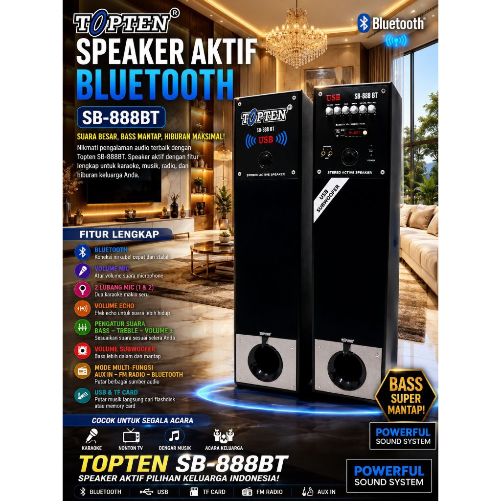 speaker Bluetooth Topten SB-888BT