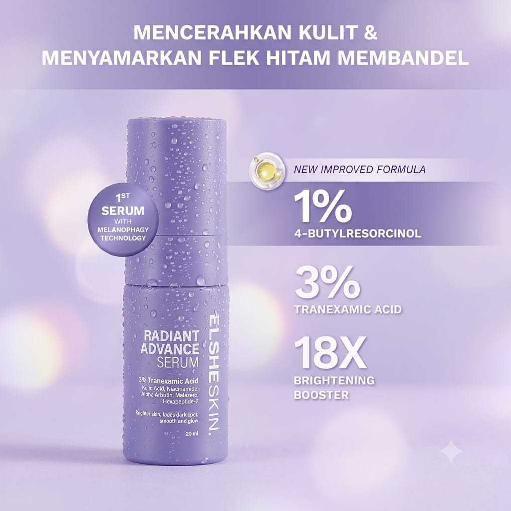 Serum Radiant Advance Serum Elsheskin ukuran 20ml - Brightening Serum Anti Kusam Mencerahkan Maksima