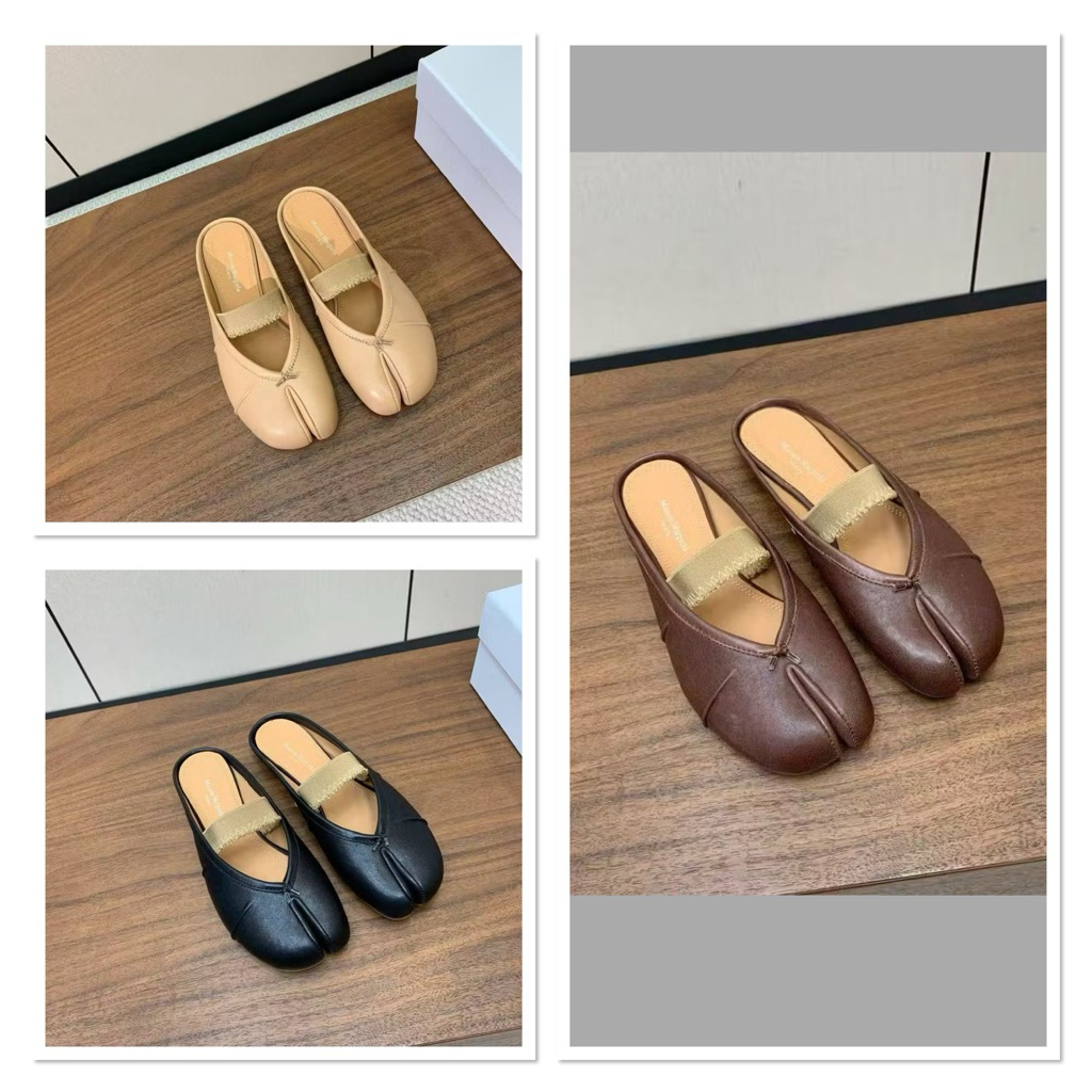 Maison Margiela Tabi Mules Leather Shoe VVIP Quality Branded Import Sepatu Wanita