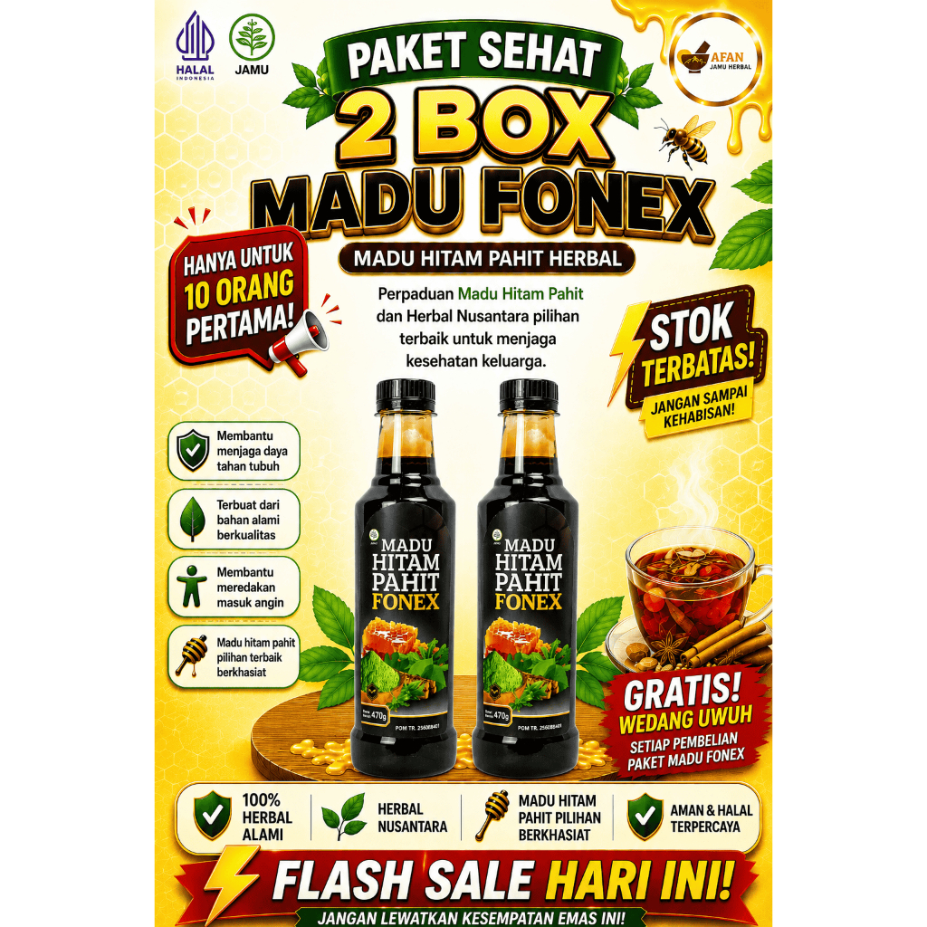GRATISSS WEDANG UWUH Paket sehat 2 BOTOL  madu fonex madu hitam menurunkan cholestrol 470 ml BPOM