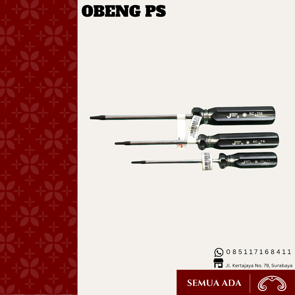 Obeng Torx Jetech Screwdriver Obeng PS Obeng T7 T9 T15