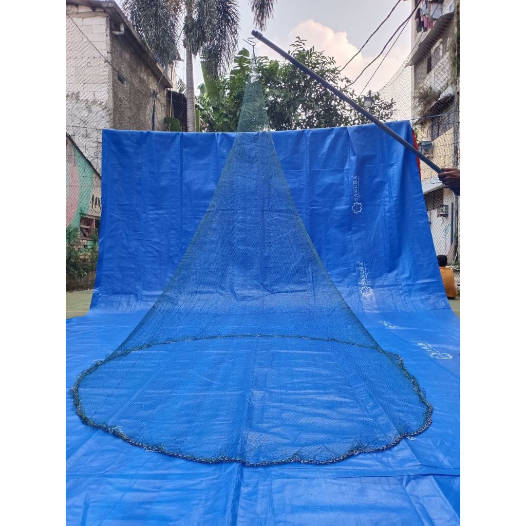 JALA CAP IKAN UDANG JALA IKAN JALA UDANG 2,1 METER BAHAN NILON JALA LEMPAR SIAP PAKAI