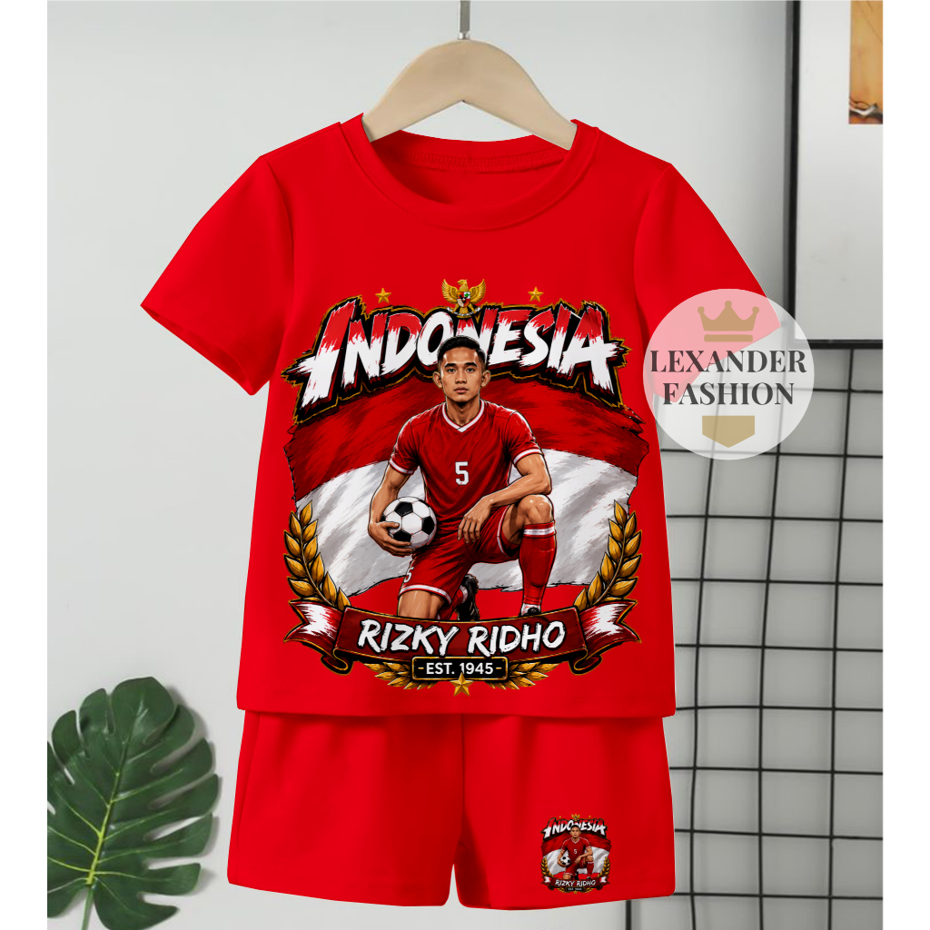Lexander Fashion Setelan Anak Cowok Cewek Gambar FULL Terbaru Trending Viral Timnas Indonesia Rizky 