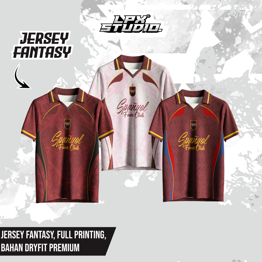 Jersey  Spanyol Fantasy / Jersey Fantasy Spain / Kaos Bola Full Printing Retro