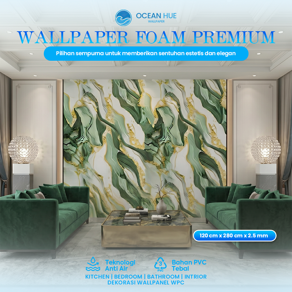 Oceanhue - Wallpaper Backdrop TV Dinding Keramik Dinding Kamar Stiker Keramik 120 X 280cm