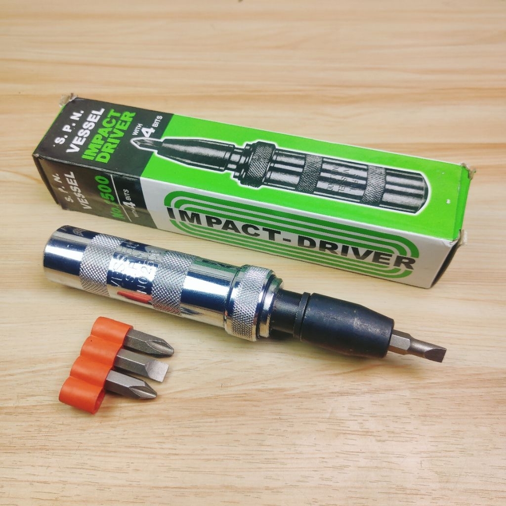 Obeng Dok /Ketok Impact Driver 1set 4 Mata Obeng VESSEL 2500 ORIGINAL