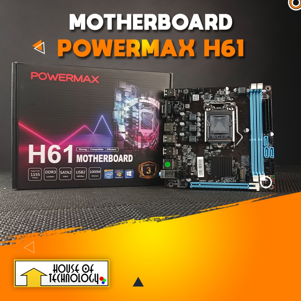 MOTHERBOARD POWERMAX H61 M.2 NVMe Intel SOCKET LGA 1155