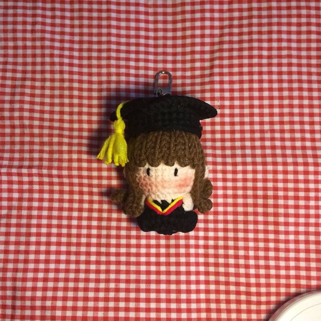 Graduation doll Crochet Keychain