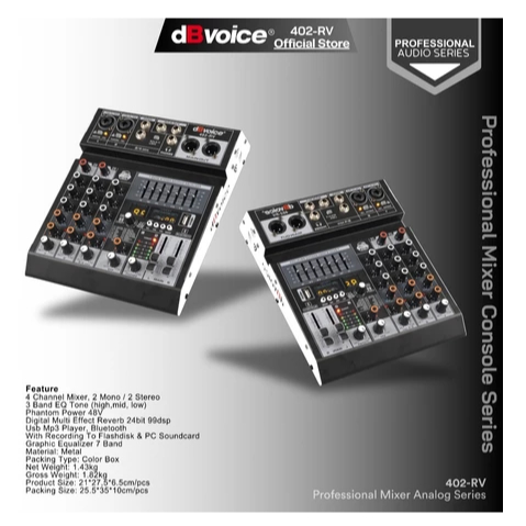 dBvoice 402-RV Audio Mixer 4 Channel