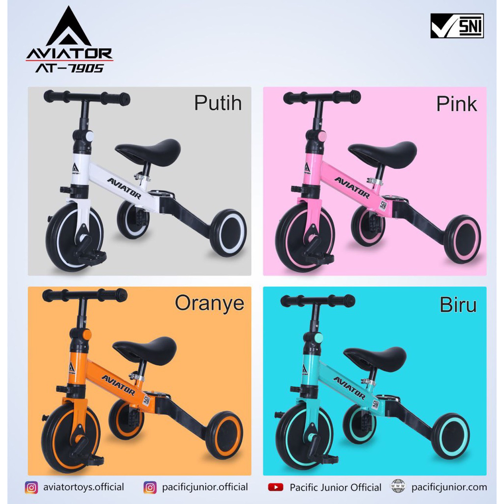 Sepeda Aviator Roda 3 | Sepeda Anak | Aviator Sepeda Anak Roda 3 | Balance Bike - AT-7905, AT-7906