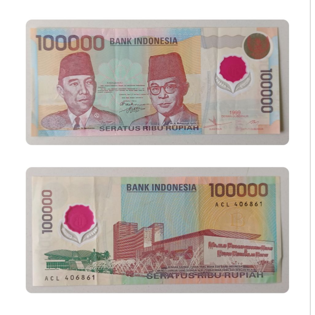 Uang Kertas Kuno 100000 Rupiah Polymer