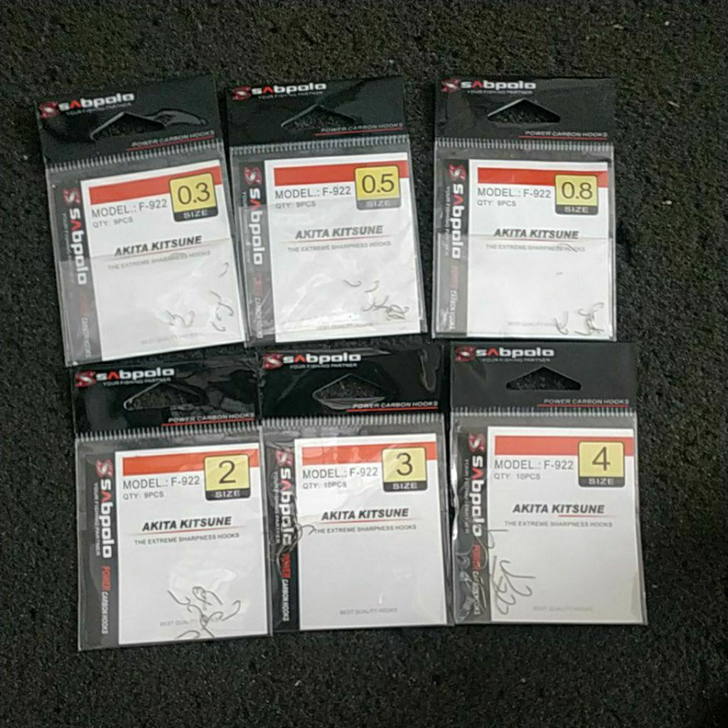 kail pancing sabpolo akita kitsune 0.3 0.5 0.8 2 3 4 hook fishing tanpa lubang kail buntet kuat berk
