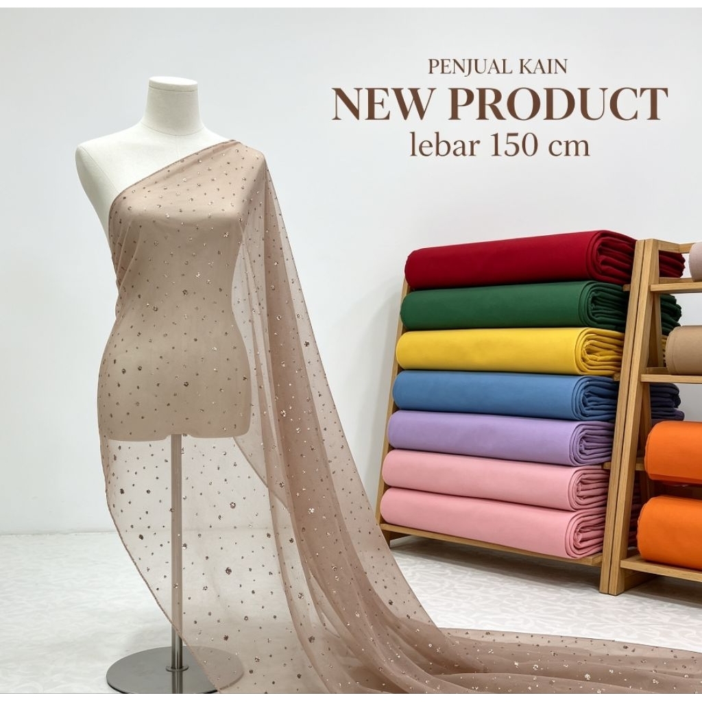 Kain Organza kaca organza glitter -Kain mutiara pasir