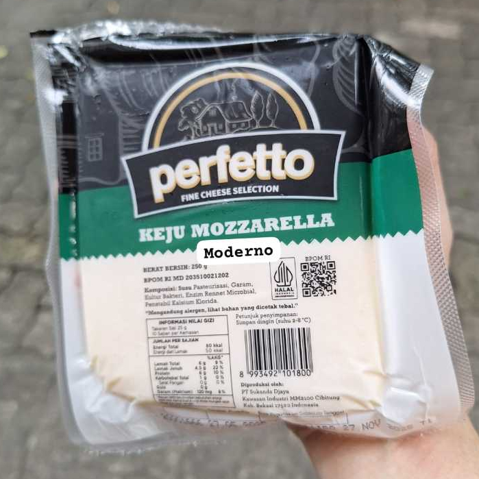 Keju Mozzarella Perfetto 250gr - Perfetto mozzarella 250gr