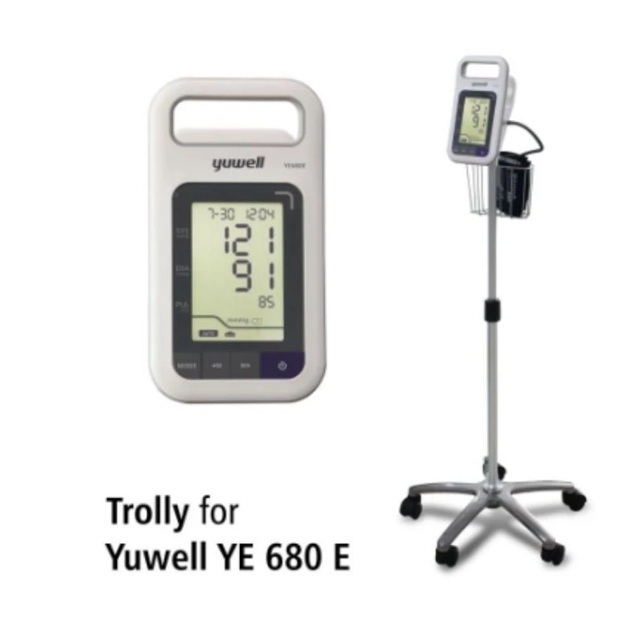 YUWELL-Tensimeter Digital YE 680 E Profesional + Adaptor + trolly