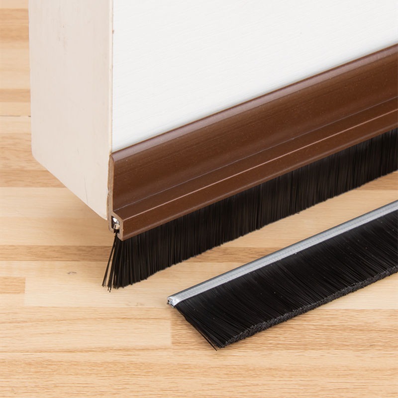 Door Bottom Seal Bulu Putih Coklat 1 Meter Penutup Celah Bawah Pintu / Moher