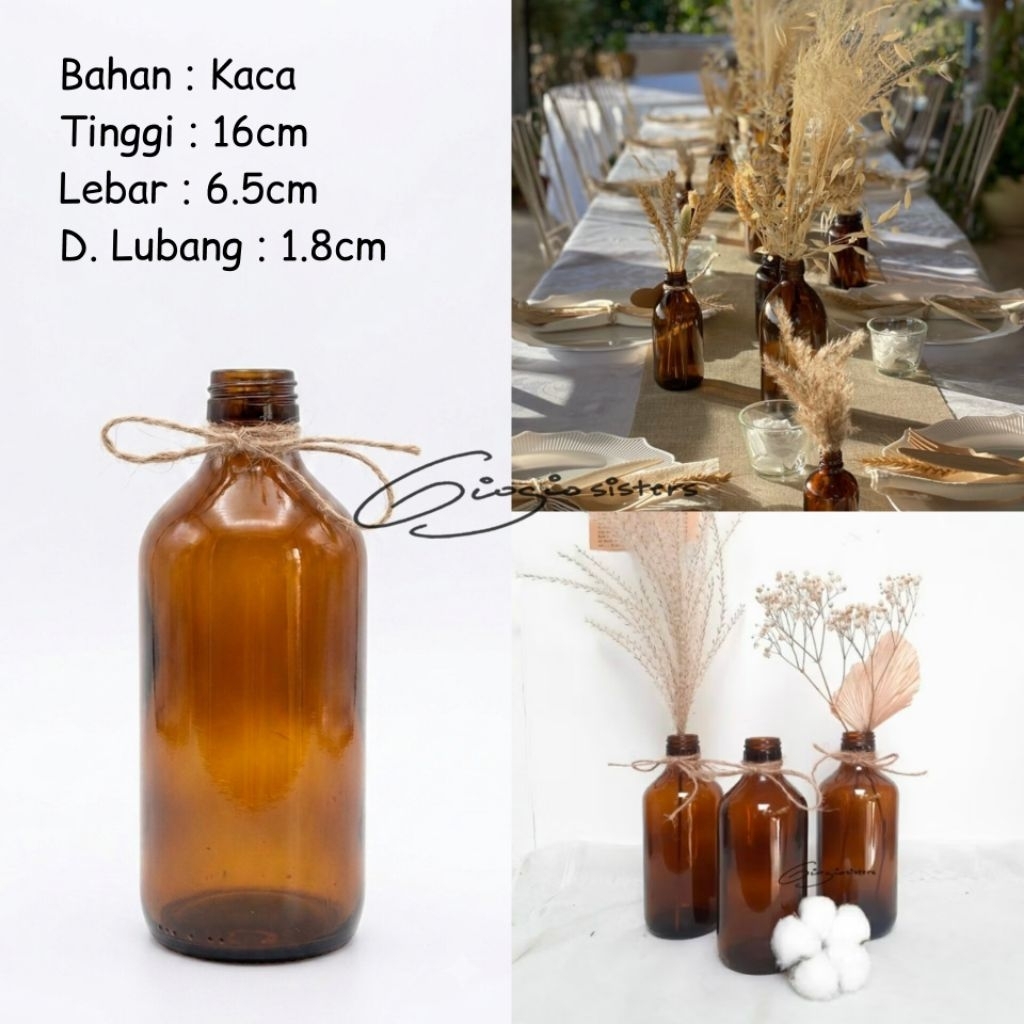 BROWNIE Vas | Vas Kaca Coklat | Vas Coklat Kaca | Vas Aesthetic | Scandinavian Vase | Vas Bunga