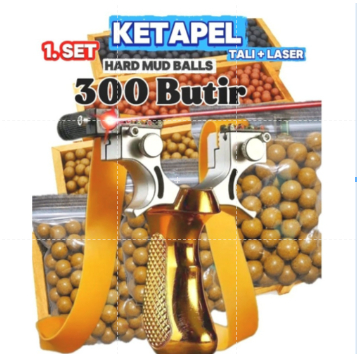 New Paket Lengkap Ketapel Laser Golden + 300 Peluru