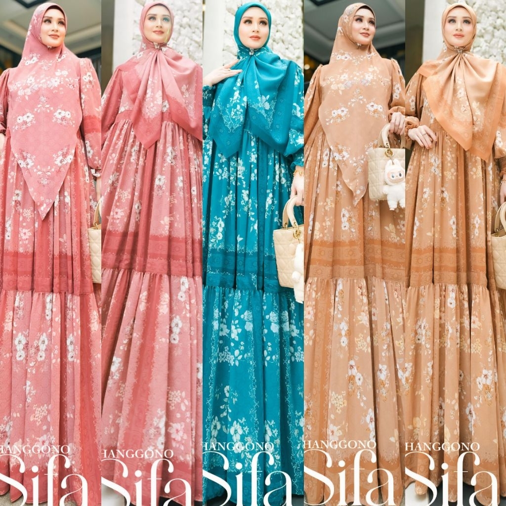 Sifa Series Dress Scraft Khimar Syari by Agoest Hanggono