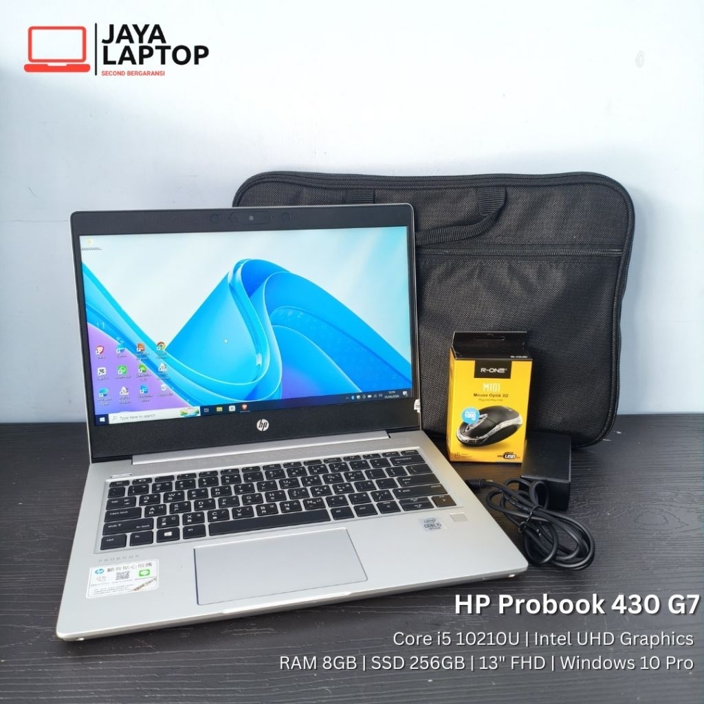 HP Probook 430 G7 Core i5 Gen 10 RAM 8GB SSD 256GB 13 inch Laptop Second Bekas Murah