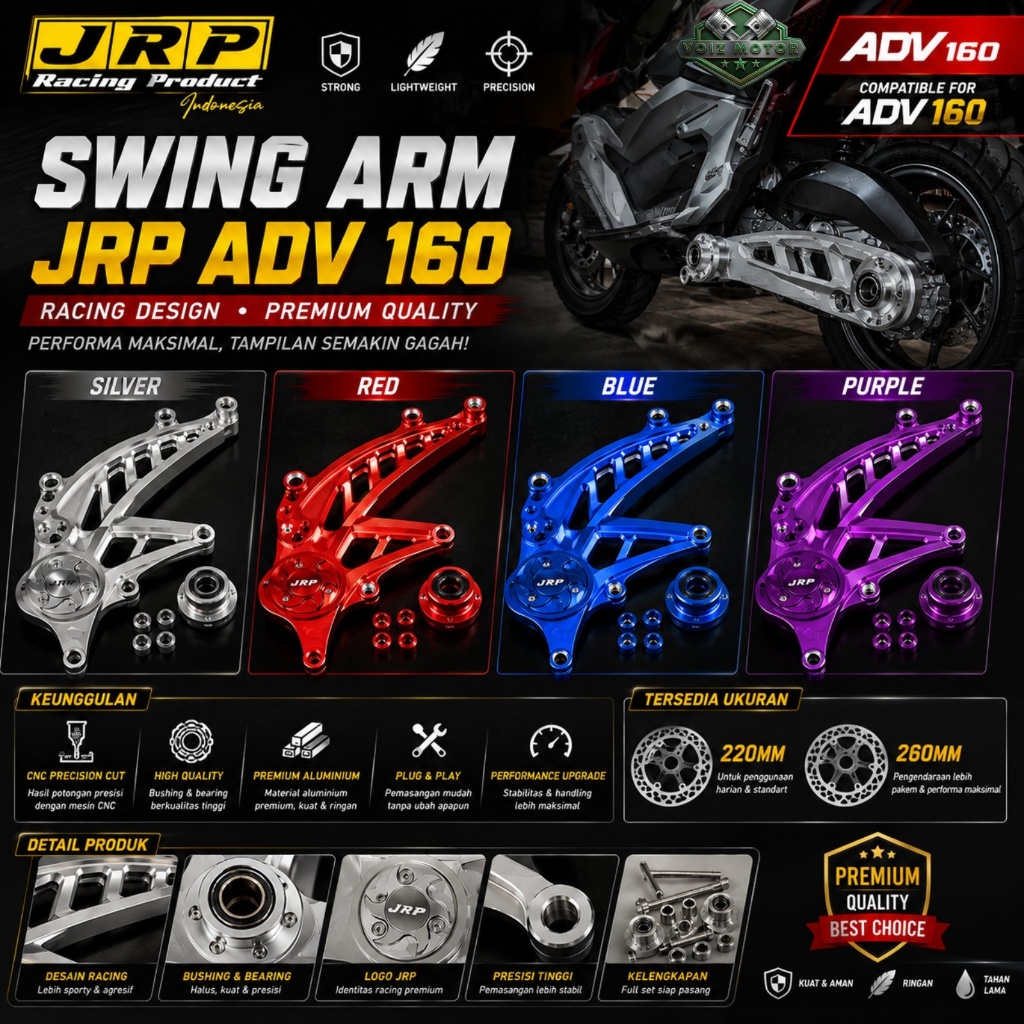 Swing Arm JRP ADV 160 Full CNC Model Shark Swing Arm ADV 160 Swing Arm JRP