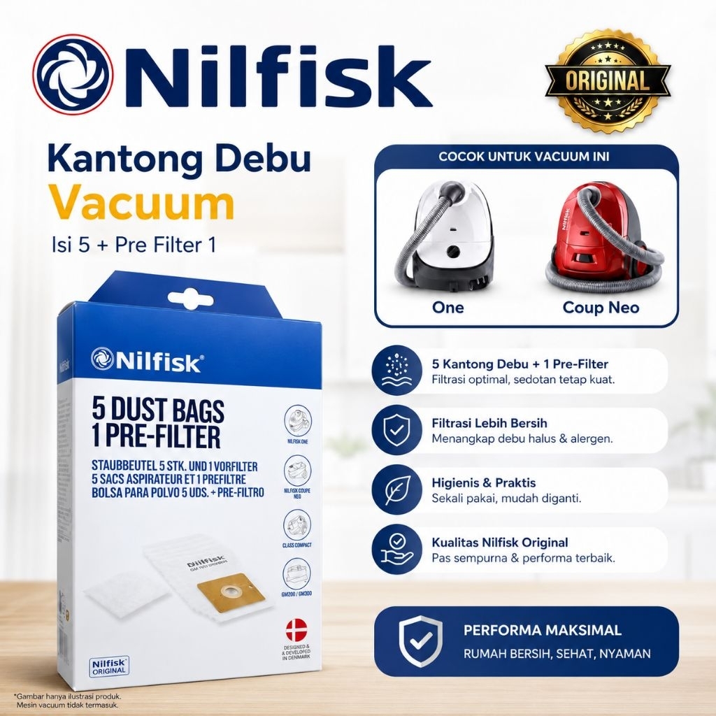 Kantung debu vacuum nilfisk / penyaring debu vacuum nilfisk / Kantong debu nilfisk one Coup neo