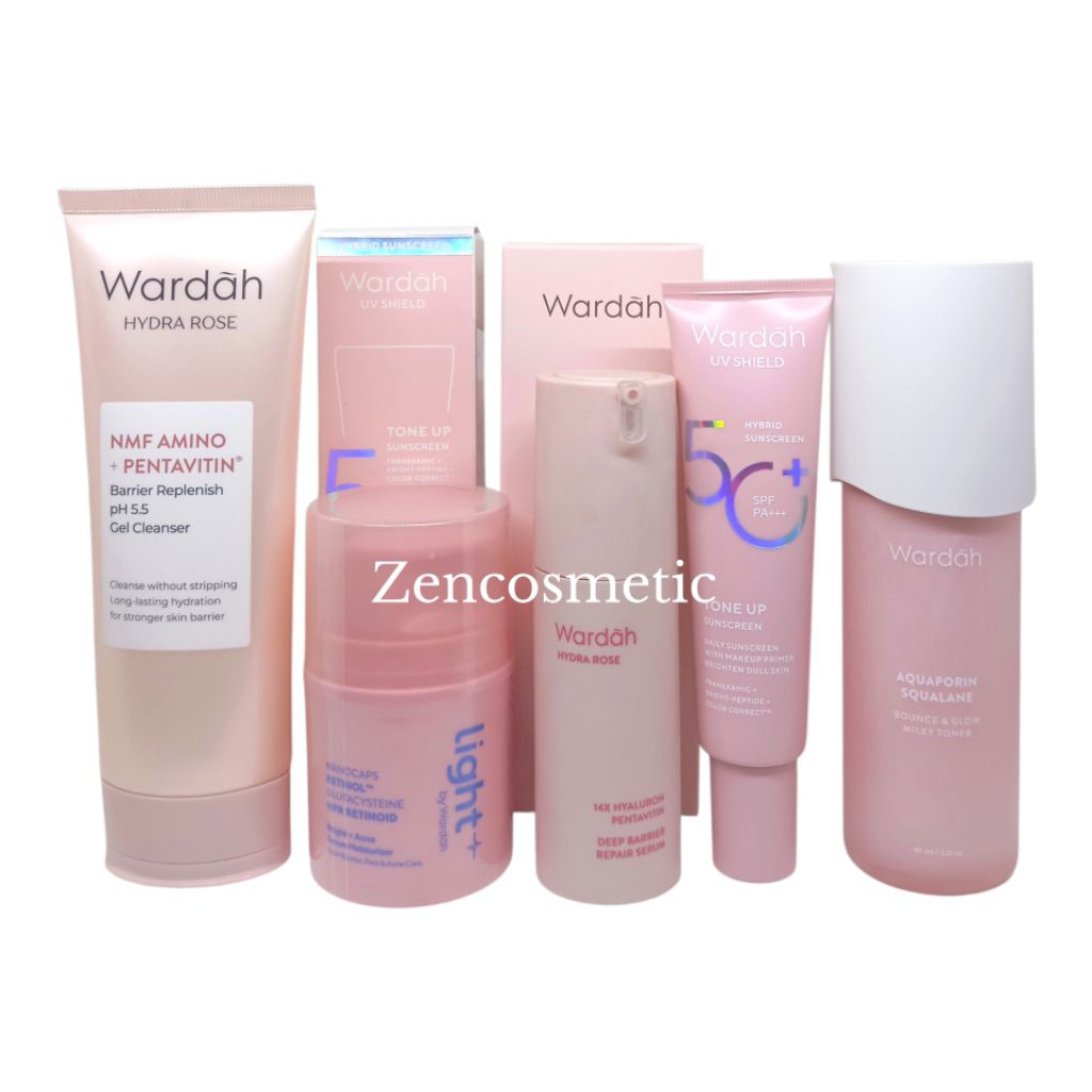 Paket Memperbaiki Skinbarrier Kulit Wardah Hydra Rose Satu Paket/ Skincare Kulit Kusam