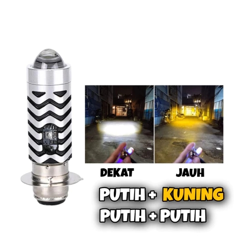 BOHLAM / BOLA LAMPU DEPAN H6 LED LASER DEKAT PUTIH JAUH KUNING BEAT ESP / POP / FI / KARBU - VARIO L
