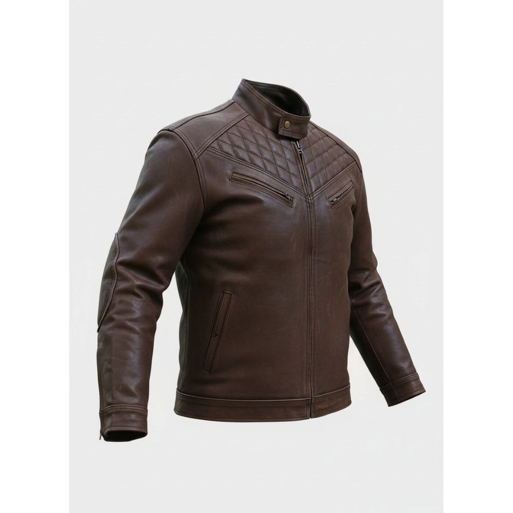 Jacket kulit crazy horse model motoran