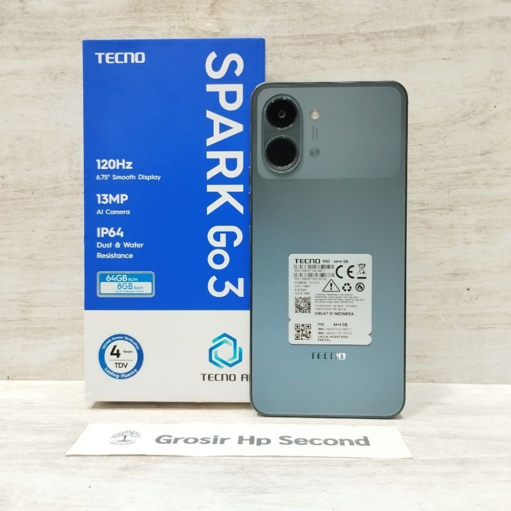 TECNO SPARK GO 3 4/64GB HP SECOND FULLSET