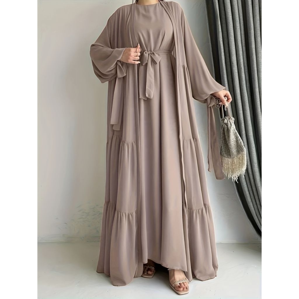 Gamis ceruty babydoll, Gamis ceruty, Gamis dewasa, Gamis outer, Gamis rempel
